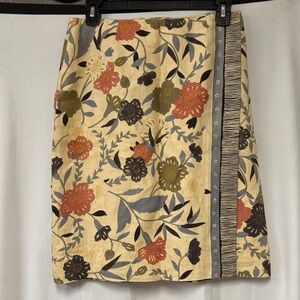 Liz Claiborne Floral Pencil Skirt - Cream and Red